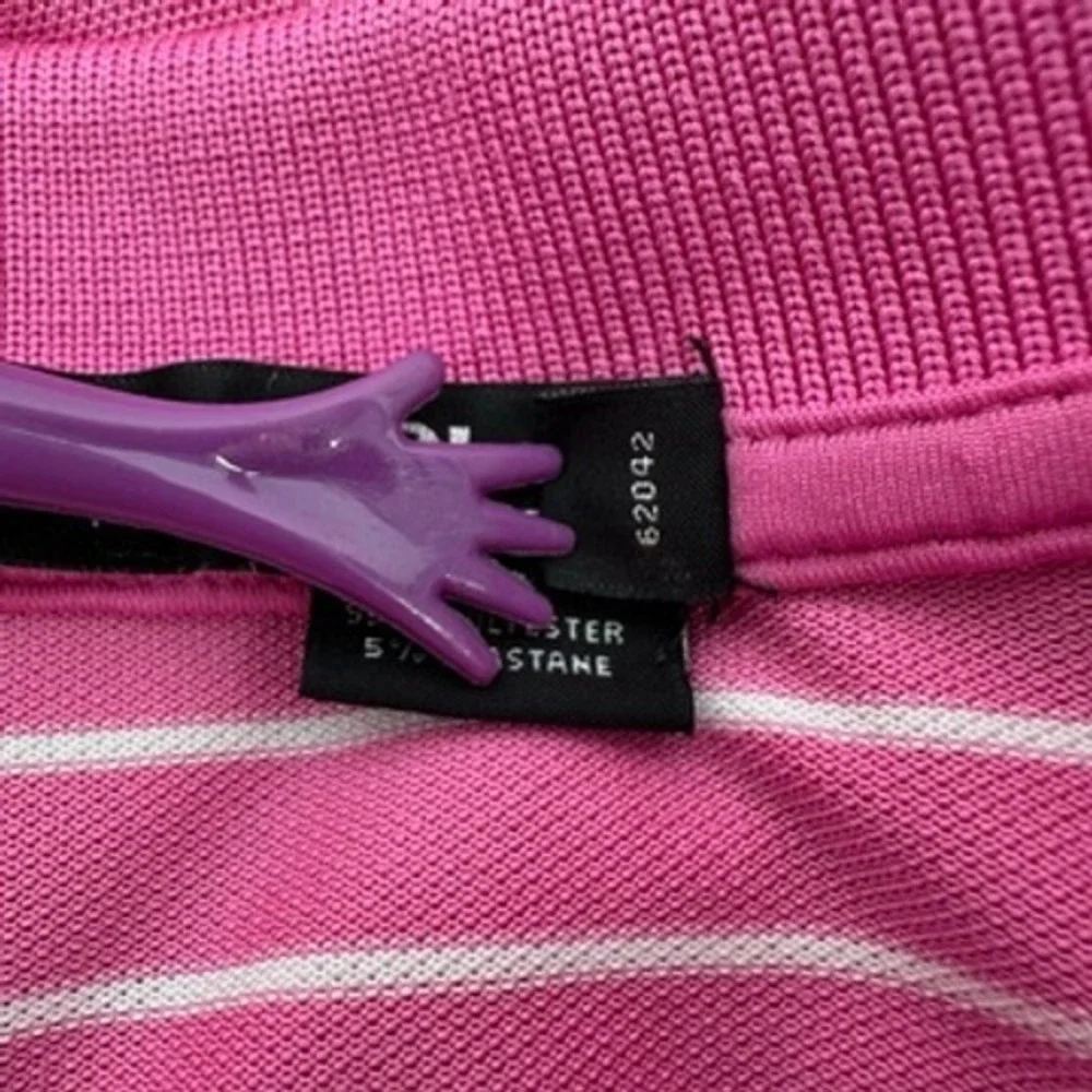 RLX Ralph Lauren Pink Striped Golf Polo Shirt‎ Mens XL Short Sleeve